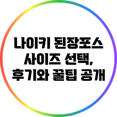 나이키 된장포스 사이즈 선택, 후기와 꿀팁 공개