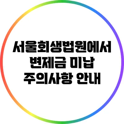 서울회생법원에서 변제금 미납 주의사항 안내