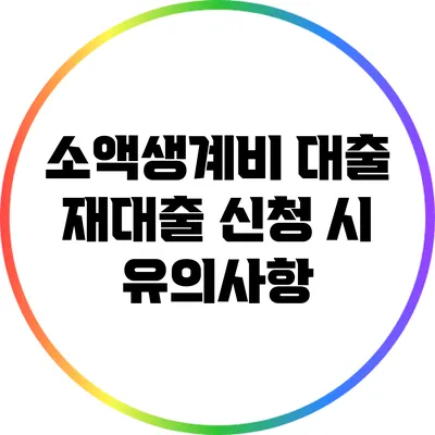 소액생계비 대출 재대출 신청 시 유의사항