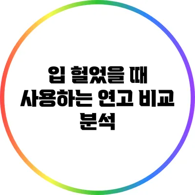 입 헐었을 때 사용하는 연고 비교 분석