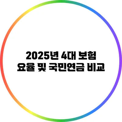 2025년 4대 보험 요율 및 국민연금 비교