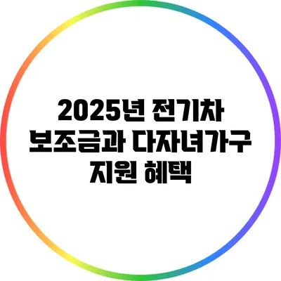 2025년 전기차 보조금과 다자녀가구 지원 혜택