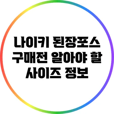 나이키 된장포스 구매전 알아야 할 사이즈 정보