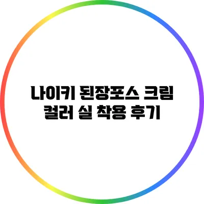 나이키 된장포스 크림 컬러: 실 착용 후기