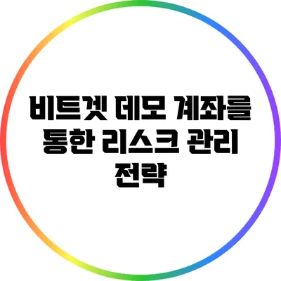 비트겟 데모 계좌를 통한 리스크 관리 전략