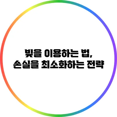 빚을 이용하는 법, 손실을 최소화하는 전략