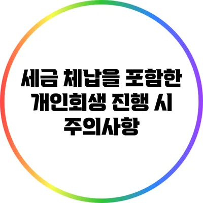 세금 체납을 포함한 개인회생 진행 시 주의사항