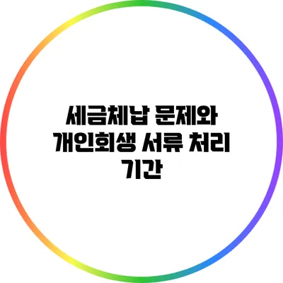 세금체납 문제와 개인회생 서류 처리 기간