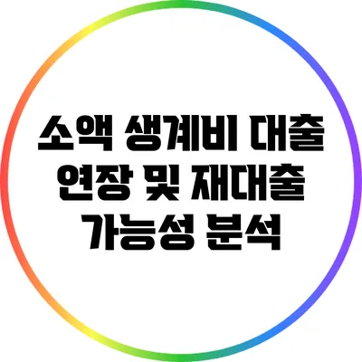 소액 생계비 대출 연장 및 재대출 가능성 분석