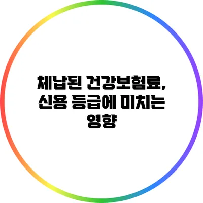 체납된 건강보험료, 신용 등급에 미치는 영향