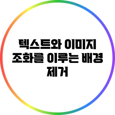 텍스트와 이미지 조화를 이루는 배경 제거