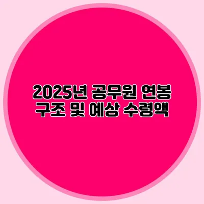 2025년 공무원 연봉 구조 및 예상 수령액