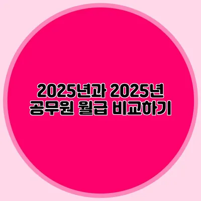2025년과 2025년 공무원 월급 비교하기