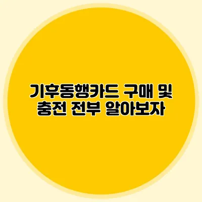 기후동행카드 구매 및 충전 전부 알아보자