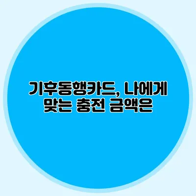 기후동행카드, 나에게 맞는 충전 금액은?