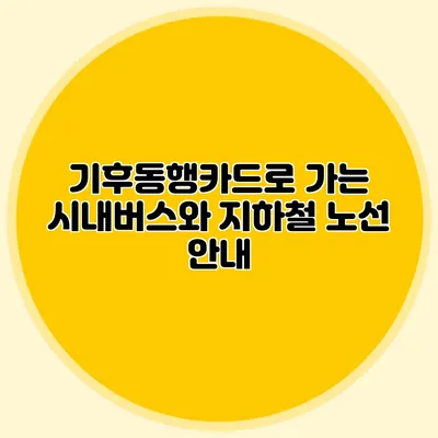 기후동행카드로 가는 시내버스와 지하철 노선 안내