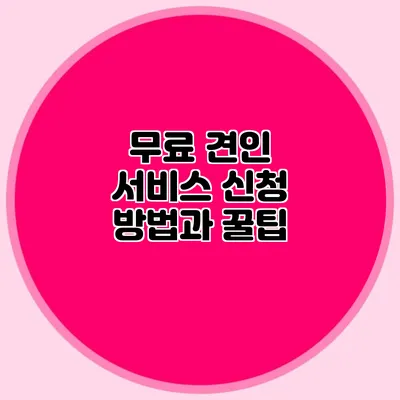 무료 견인 서비스 신청 방법과 꿀팁