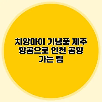 치앙마이 기념품 제주 항공으로 인천 공항 가는 팁