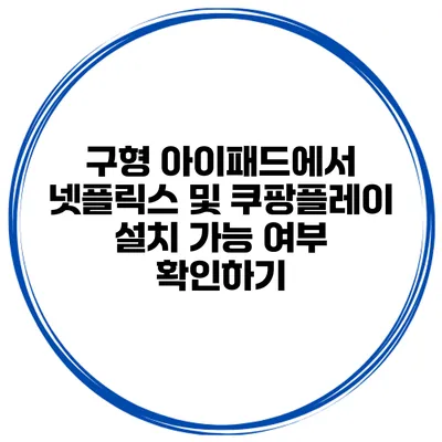 구형 아이패드에서 넷플릭스 및 쿠팡플레이 설치 가능 여부 확인하기