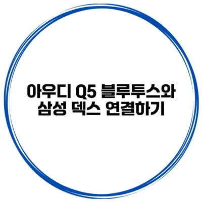 아우디 Q5 블루투스와 삼성 덱스 연결하기